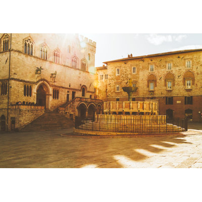 Old Square In Perugia - Wrapped Canvas Print