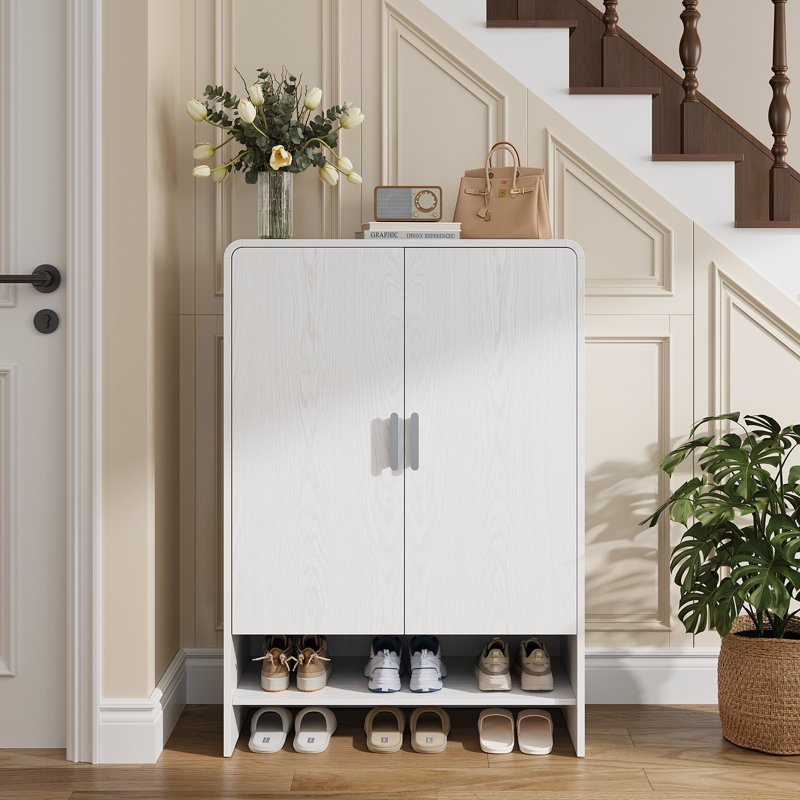 24-Pair Shoe Storage Cabinet, White