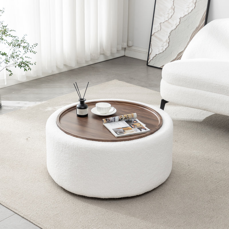 Bryonie Round Cocktail Ottoman with Storage