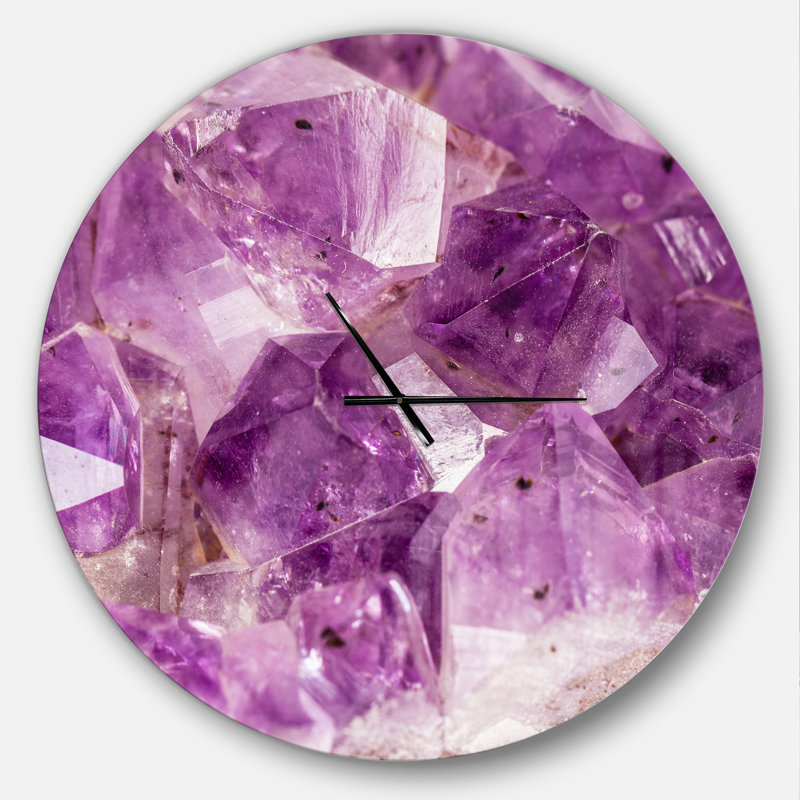 Purple Amethyst Macro - Modern wall clock, Oversized
