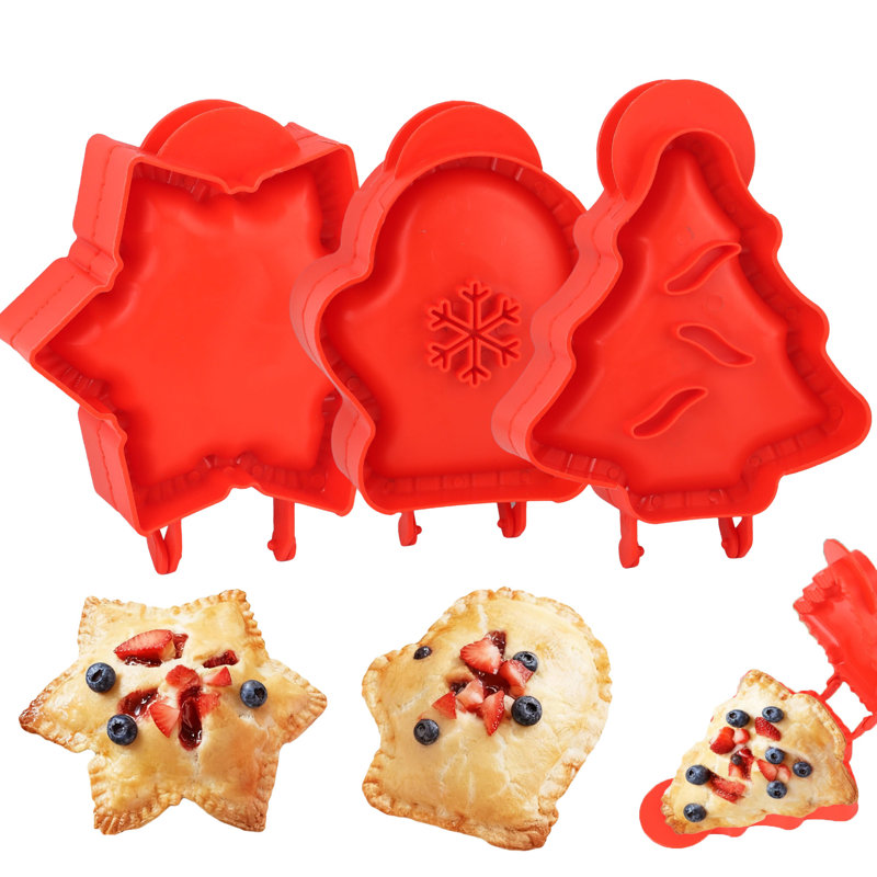 3PCS Christmas Hand Pie Molds Dough Presser Mini Pocket Pie Maker Party Potluck Baking Supplies