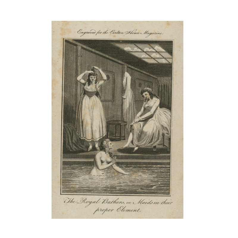 Art anglais sur toile, "The English Bathers", H 24 po x l 16 po