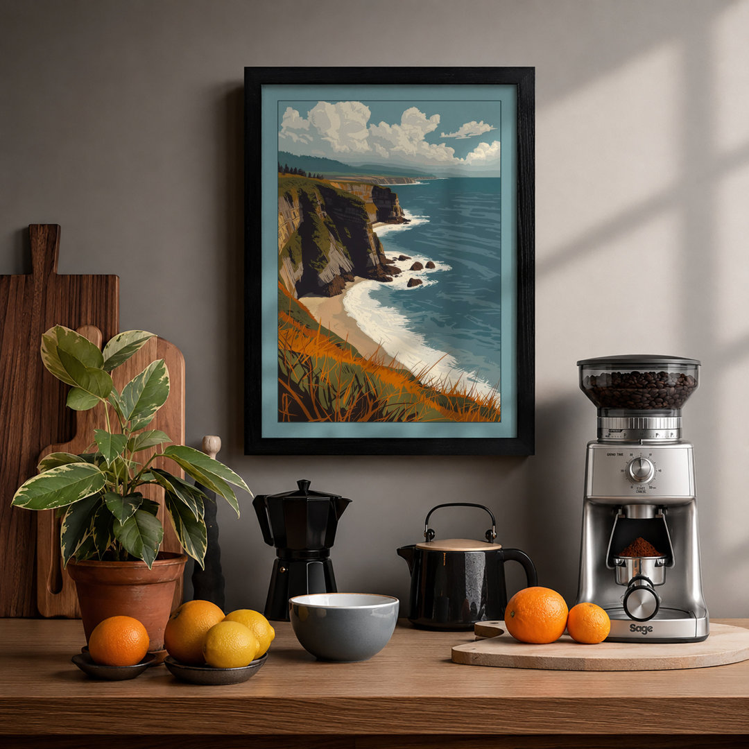 Cliffside Seascape Coastal - Framed Print