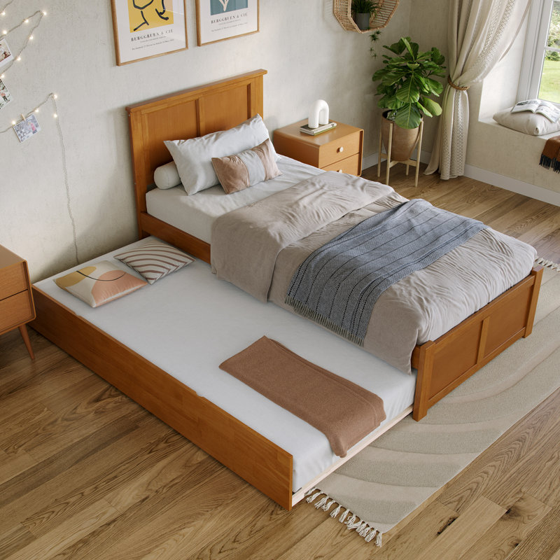 Lit plateforme simple Amear, Simple extra long, Light Toffee