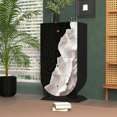 Commode d'appoint de rangement moderne à quatre tiroirs