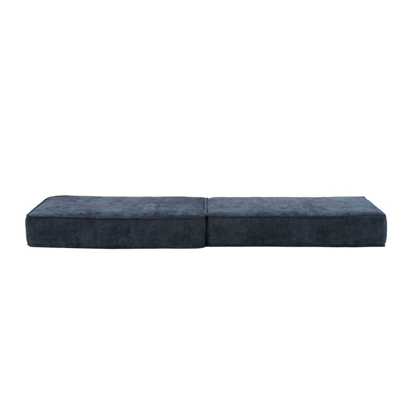 80cm Wide Velvet Rectangle Standard Ottoman, Dark Blue