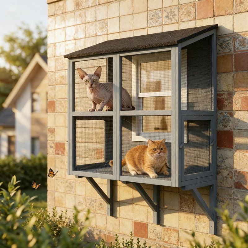 Boîte à fenêtre pour chat, enclos pour chat, fenêtre d'extérieur