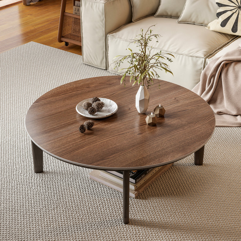 Round Sintered Stone Wood Grain Table Top, 0.43" H x 31.49" L x 31.49" W