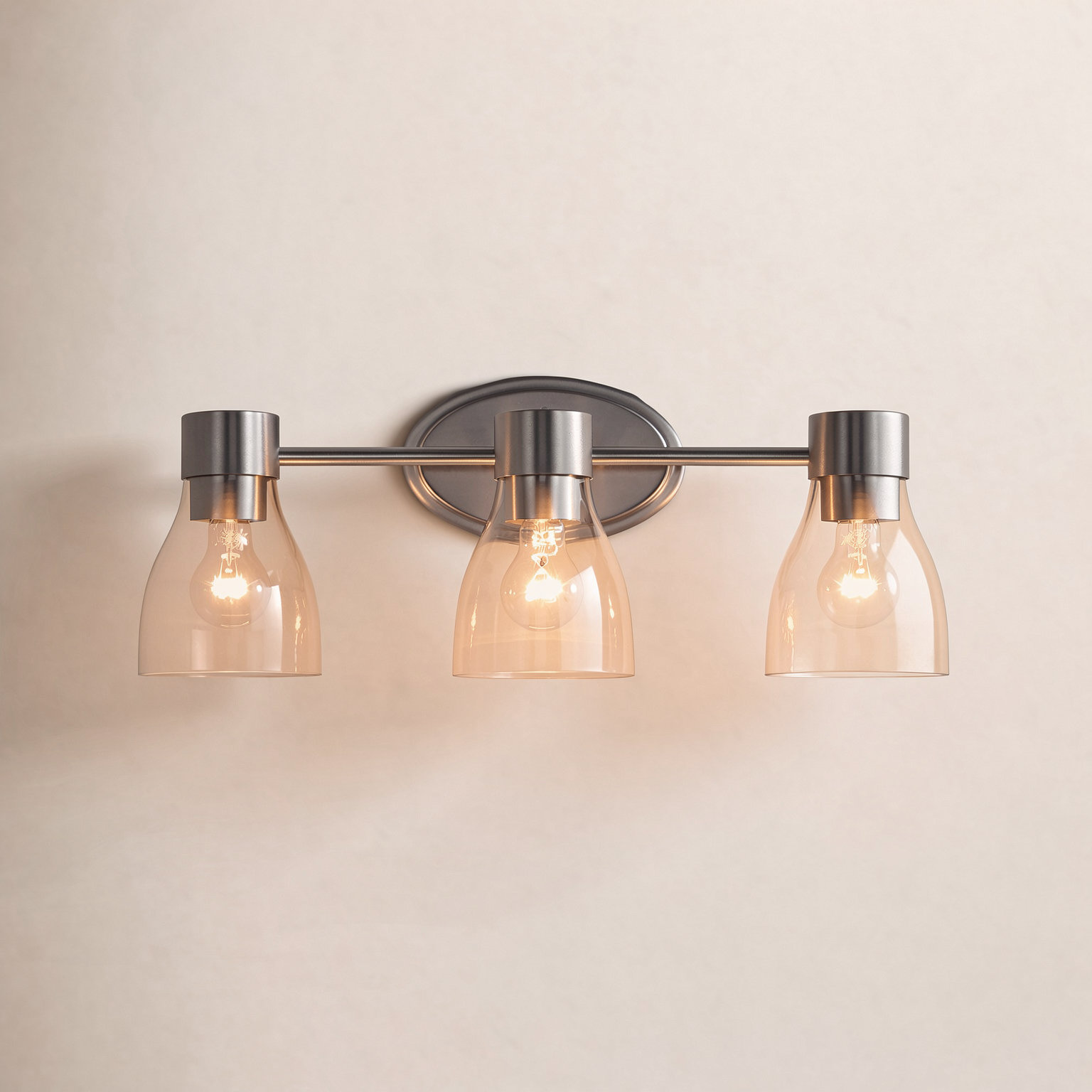 Jessa Dimmable Vanity Light, 3, Brushed Nickel
