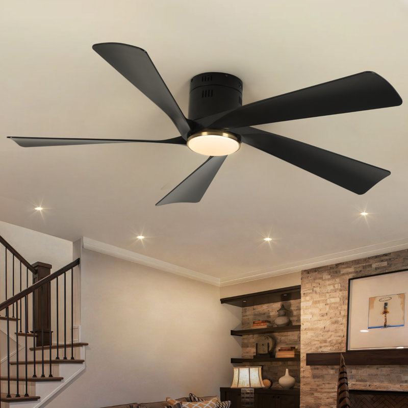 Karlena 52" ABS Blades Modern Indoor Ceiling Fan with Light and Remote Control 3 Color Dimmable 6 Speed Reversible DC Motor Timer Memory