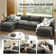 Asul 151.5" Convertible Oversized Sectional Couch for 6 People with Triple-Layer Cushions and Two Armrest Pillows