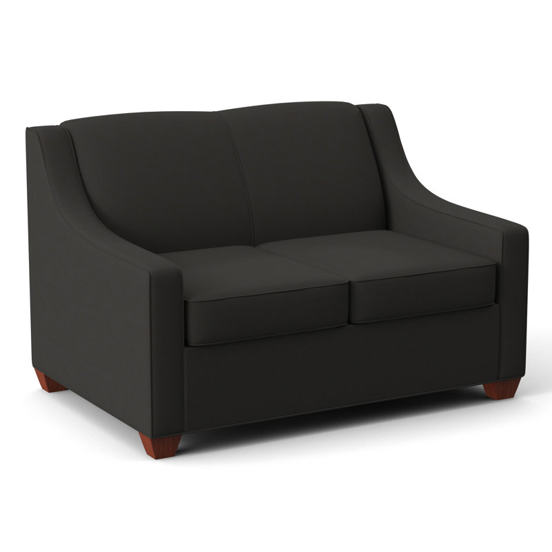 Phillips 52" Square Arm Loveseat with Reversible Cushions, BM Cherry, Dillon Black