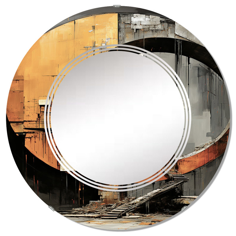 Chemisier - Miroir mural moderne rond, 32 po x 32 po