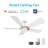 Savili 52'' Smart Ceiling Fan with Remote, Light Kit Included,Works with Google Assistant and Amazon Alexa,Siri Shortcut.-867691187-867691186