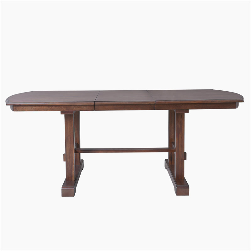 60"-78" Extendable Dining Table, Farmhouse Wooden Kitchen Table with Removable Leaf, Large Expanding Table for 4-8, Cherry