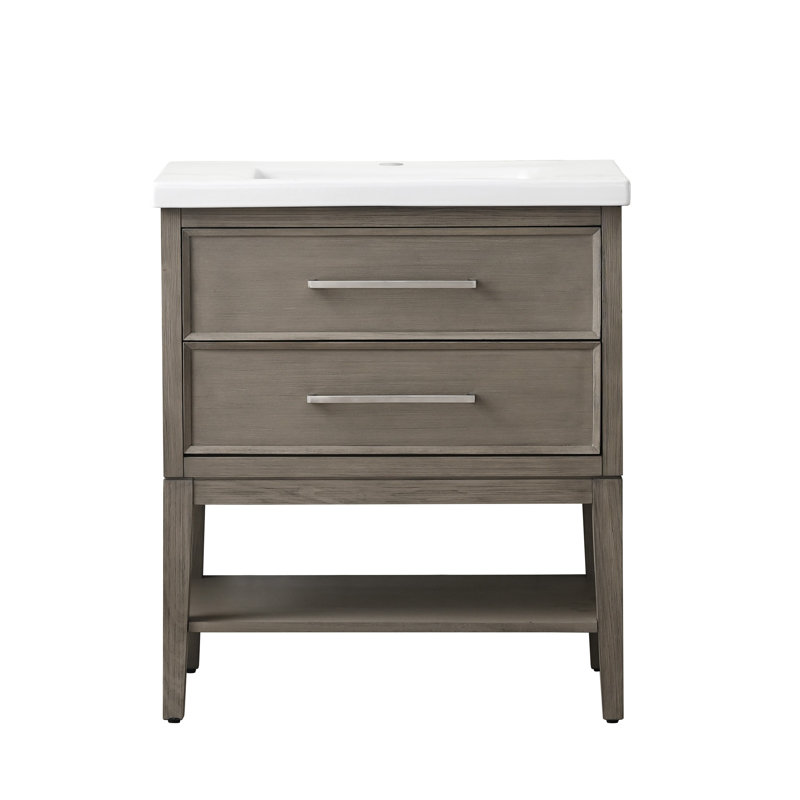 Ensemble de meuble-lavabo simple 30,13 po Brodnax, Chêne brossé héritage