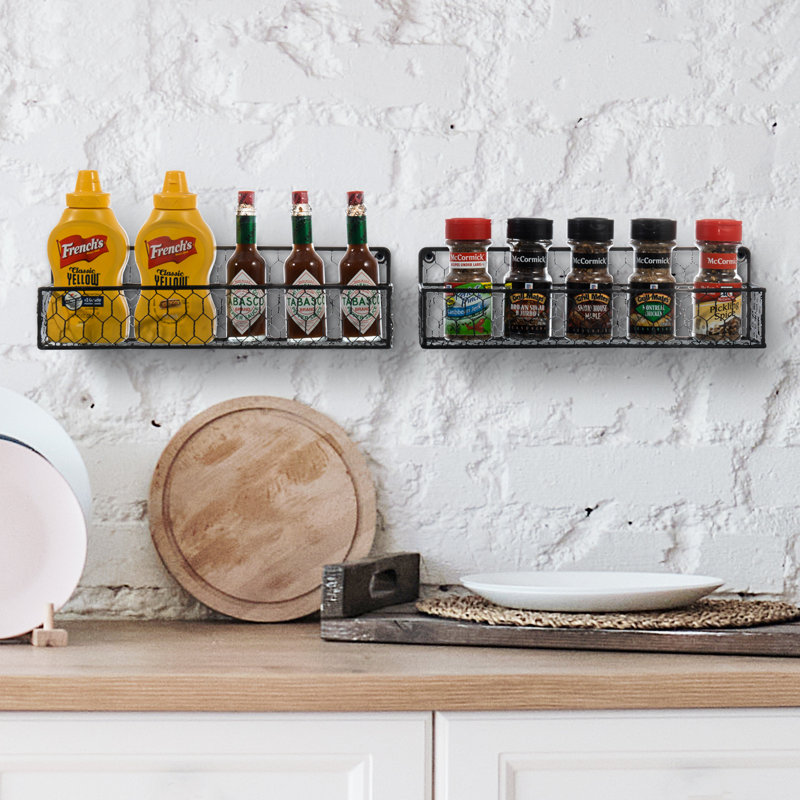 12 Jar Wall Metal Wire Spice Rack