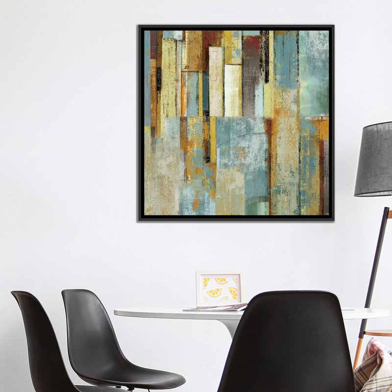 « tribeca i », reproduction sur toile, H 18 po x l 18 po x P 1,5 po, Toile encadrée noire, Pas de tapis