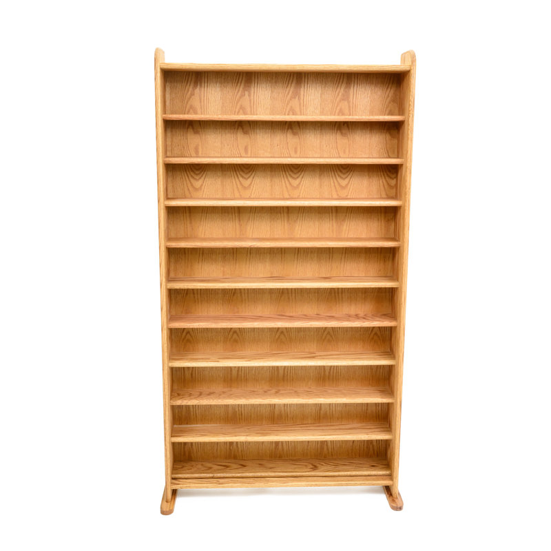 Shelf-Style Wooden CD Rack - 02 Series, Unfinished, 65.5" H x 24.25" W x 7.25" D