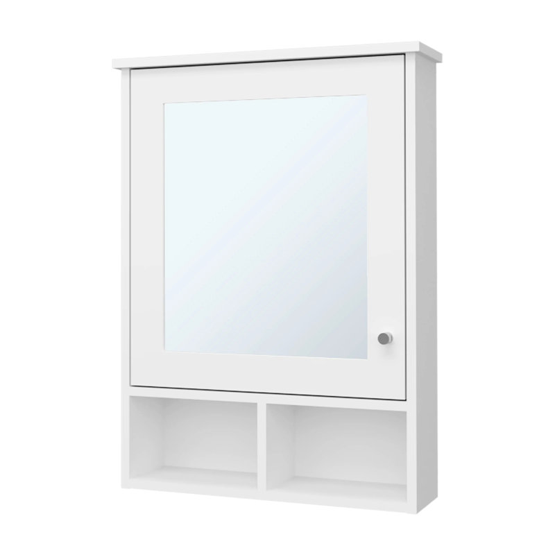 Armoire murale blanche pour salle de bain - avec miroir et rangement adéquat, Blanc