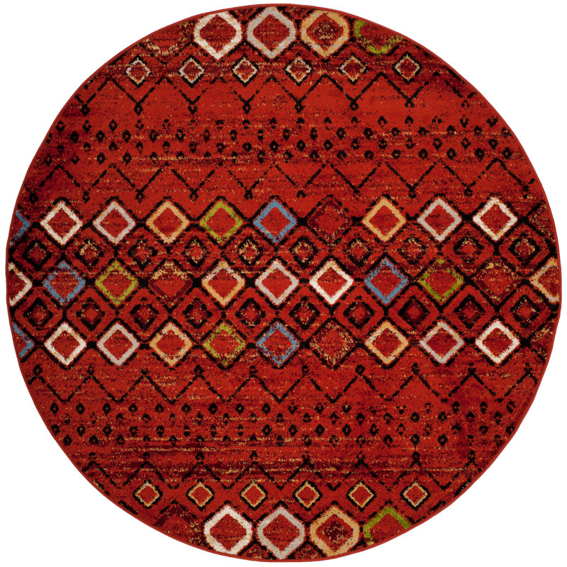 Saugus Geometric Area Rug, Round 91cm