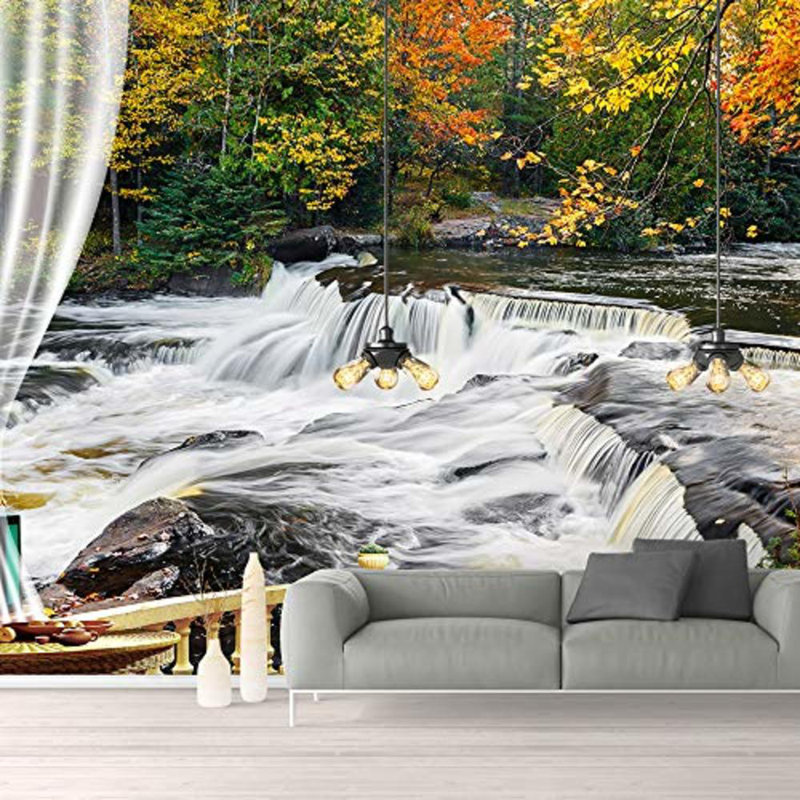 Murale vue naturelle de faux balcon, L 100 po x l 144 po