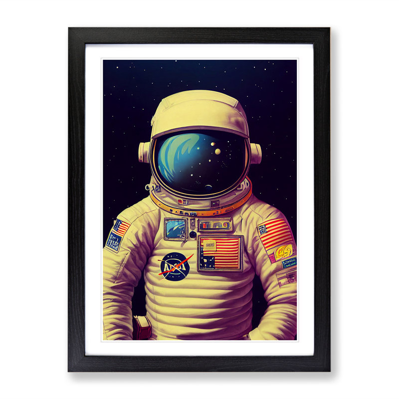 Marvellous Astronaut - Framed Print, Black Framed, 34cm H x 25cm W x 2cm D