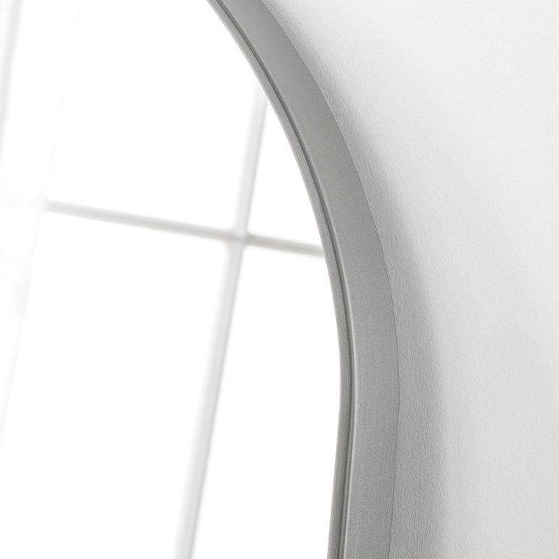 Efraim Wood Flat Floor Mirror, Soft Silver