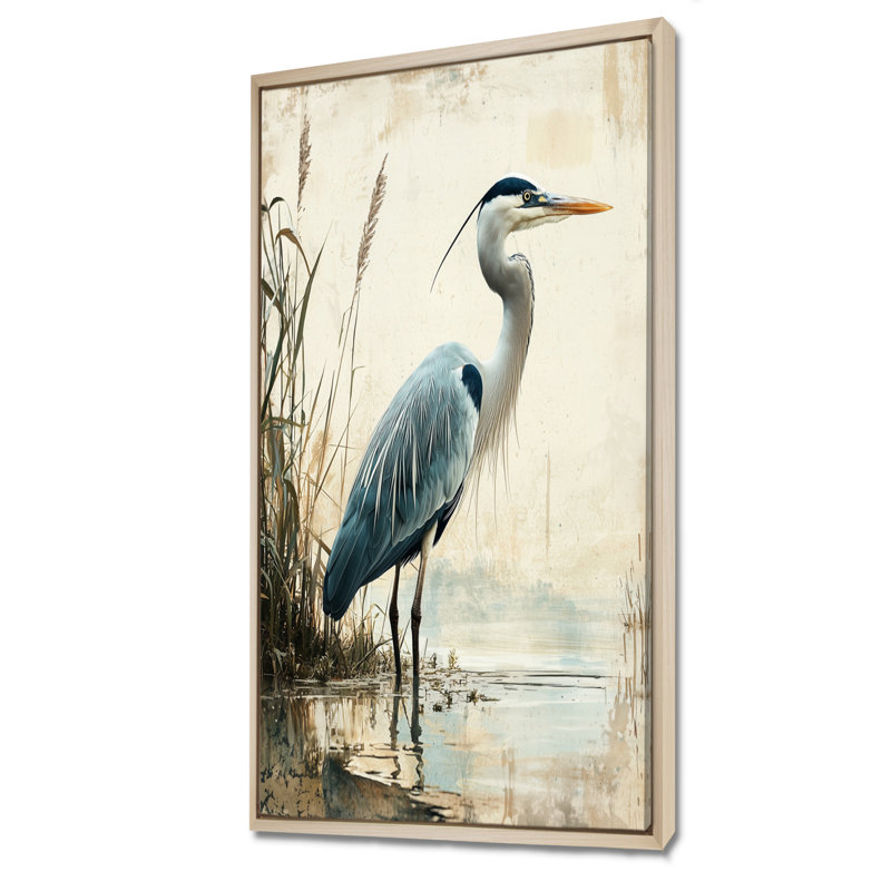 Art sur toile Aurionna, H 60 po x l 28 po, Reproduction avec cadre flottant, Crème, crème