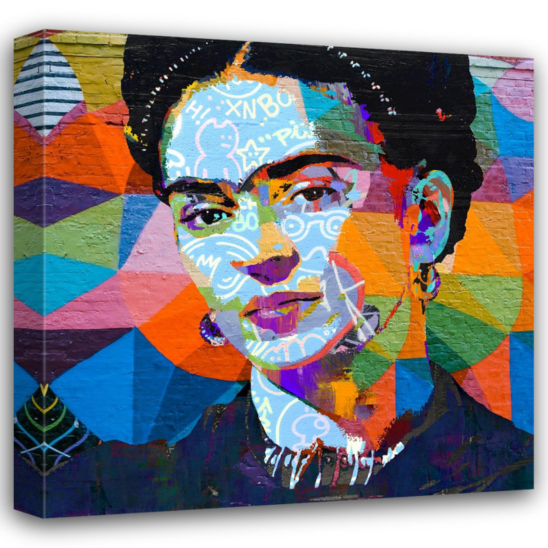 «Frida» par Stephen Chambers, peinture sur toile tendue, H 15 po x l 15 po x P 1,5 po
