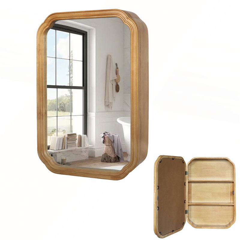 Armoire murale en bois avec miroir