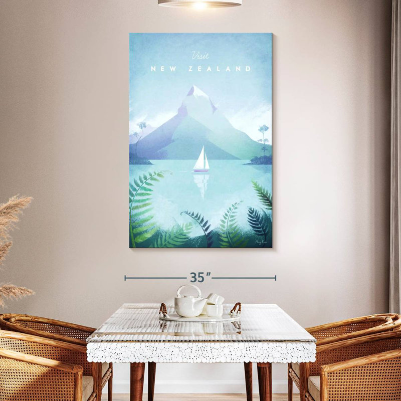 Affiche de voyage rétro Aime, Nouvelle-Zélande, H 51 po x l 34 po