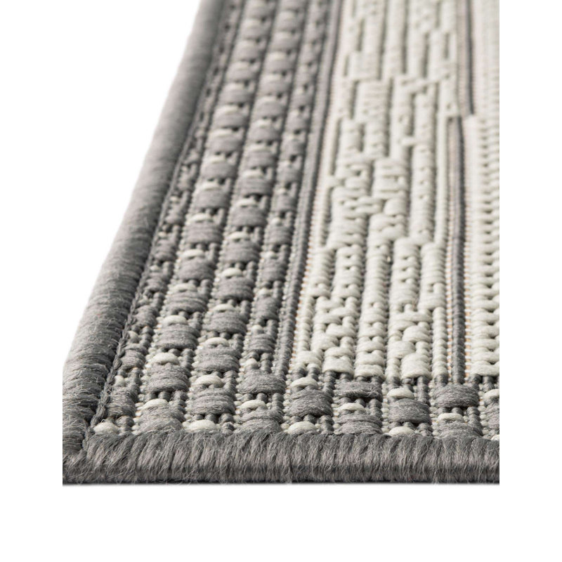 McLellen Striped Indoor / Outdoor Rug, Rectangle 4'1" x 6'1"
