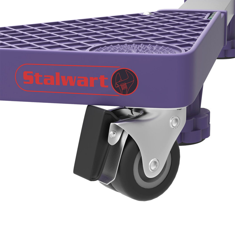 Stalwart Multi Purpose Dolly With 4 feet Locking Swivel Wheels Levels and Adjustable Base for Moving