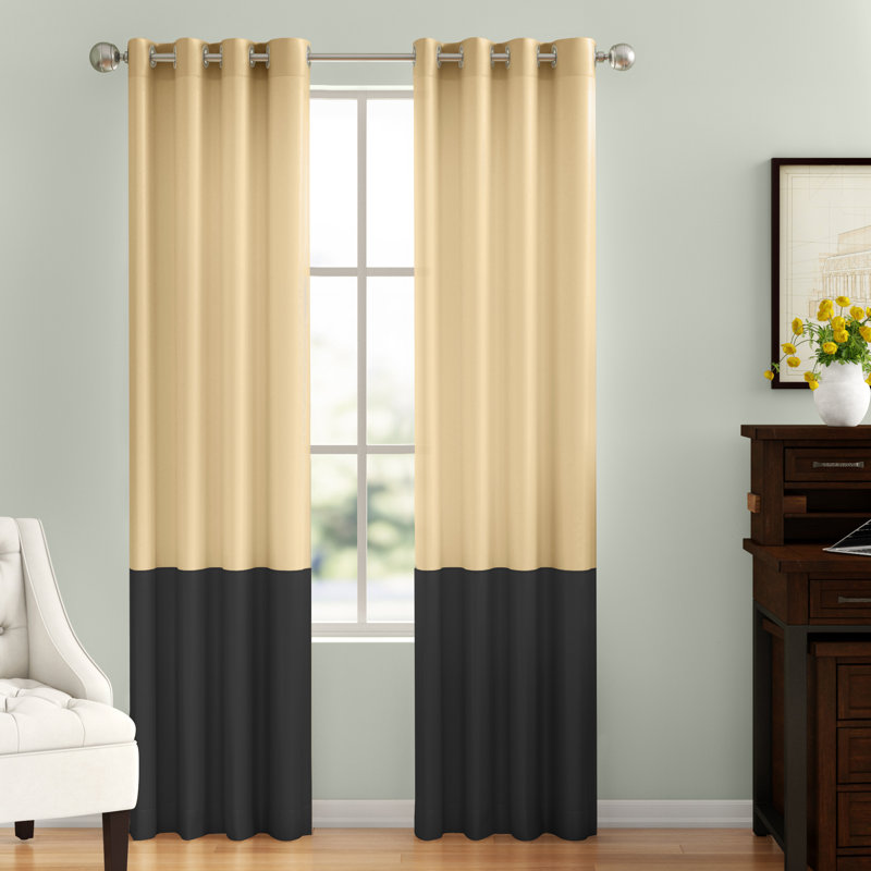 Curtainworks Kendall Grommet Semi-Sheer Single Curtain Panel, 52" W x 84" L, Cream