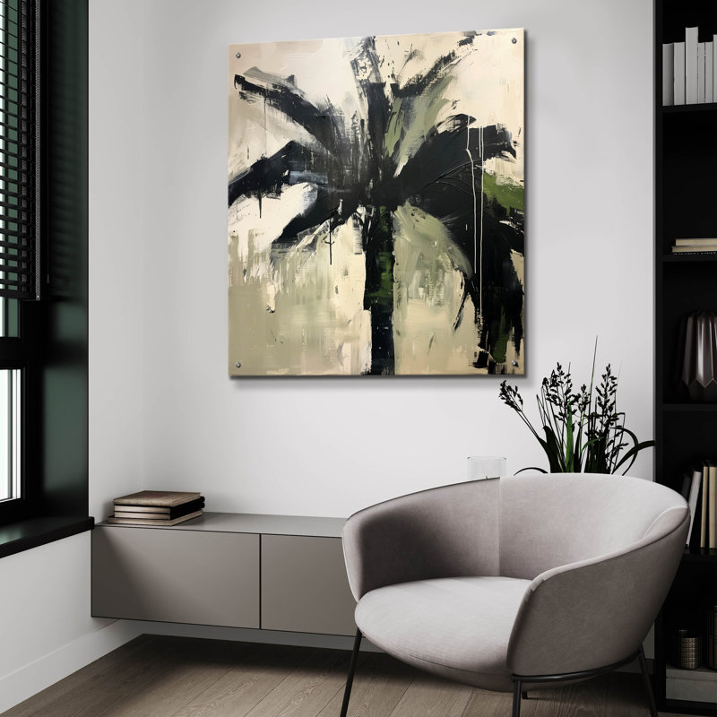 «Palm» par Svetlana Aleynikova, art mural en verre acrylique, H 36 po x l 36 po