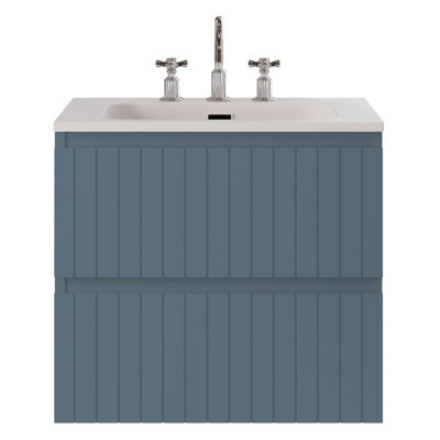 Meuble-lavabo simple flottant cannelé Adden