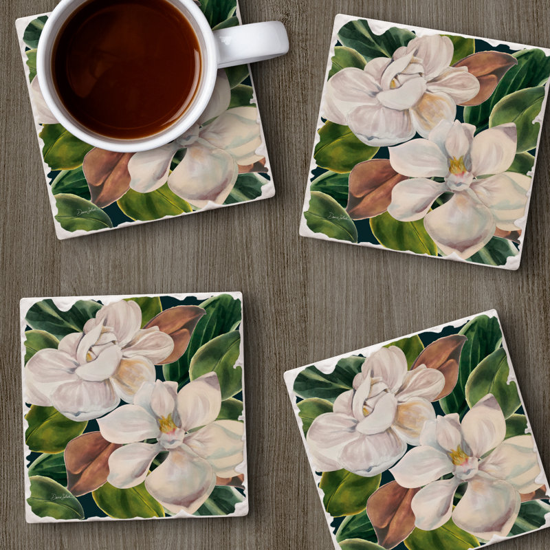 Ensemble de 4 sous-verres Magnolia Bloom