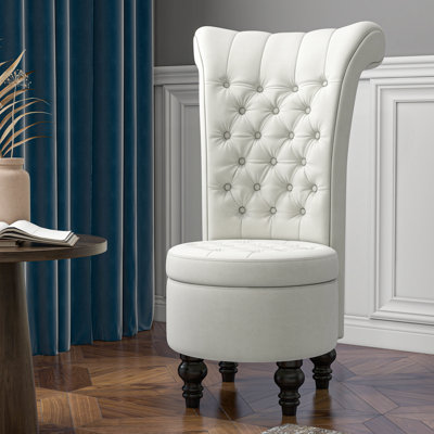 Fauteuil à oreilles 26 po en velours capitonné Esther