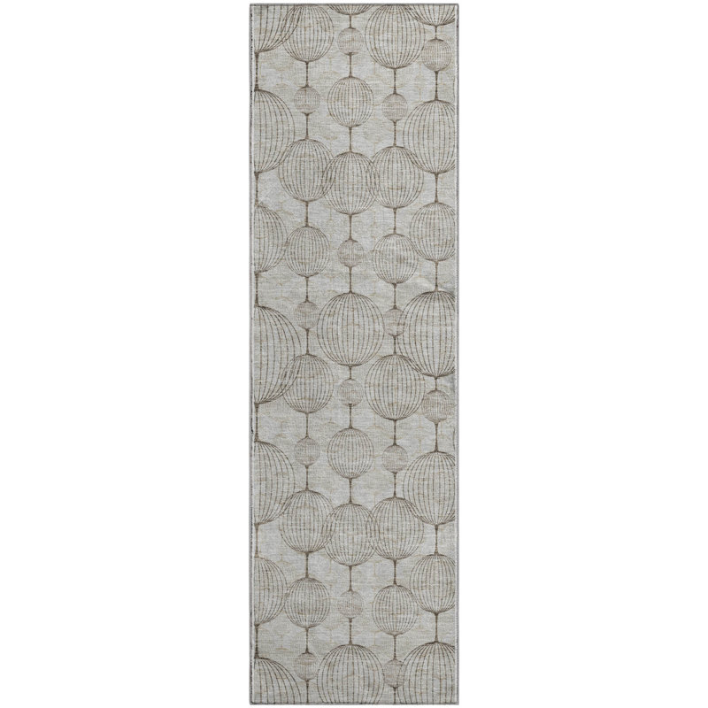 Premium Machine Washable Prisco Beige Rug, Runner 2'3" x 7'6"