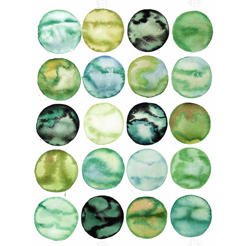 Green circles Bath Mat with Non-Slip Backing - Quick Dry Memory Foam Bathroom Rug - Absorbent - Modern Plush Spa-Style - Machine Washable