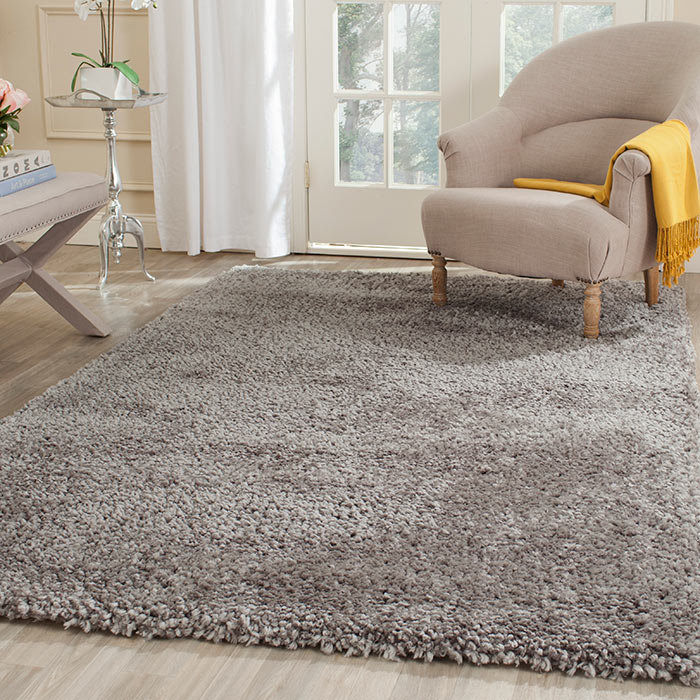 Tapis gris touffeté à la main Anacortes, Rectangle 8 pi 6 po x 12 pi