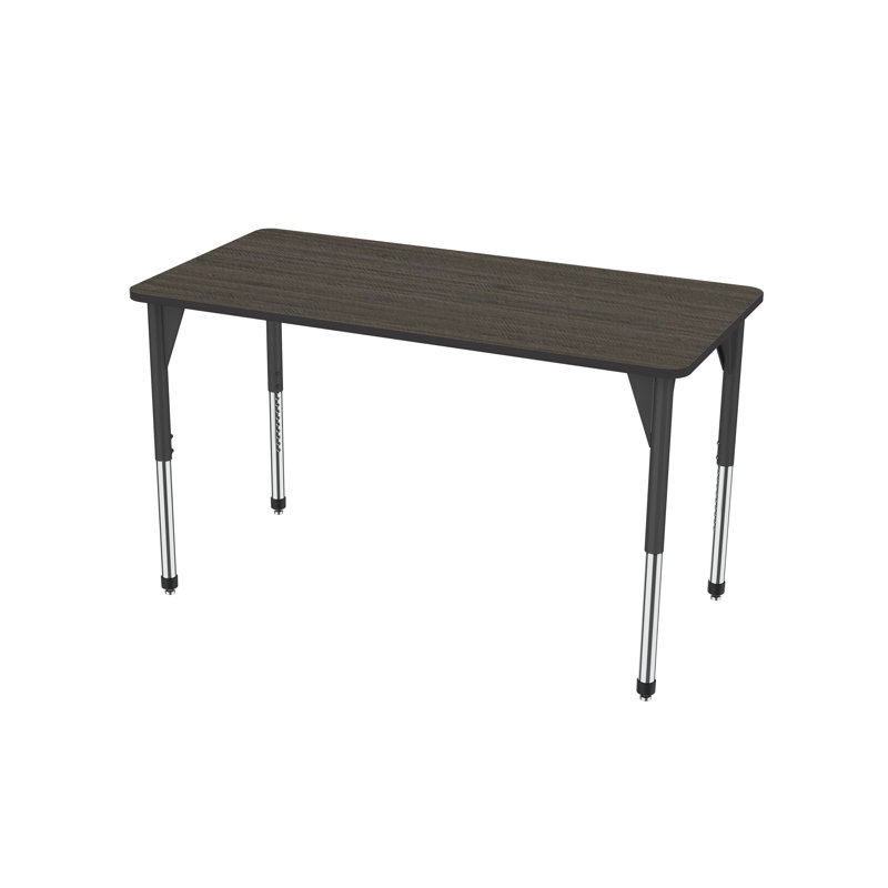 Table d'activité rectangulaire à hauteur réglable Premier Series, H 42 po x L 72 po x l 36 po, Chêne Promenade, Gris