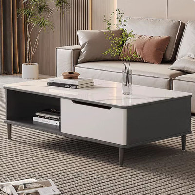 Large storage secure round corner coffee table
