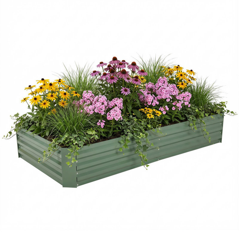 Galvanized Steel Raised Garden Bed, 6 Ft x 3 Ft