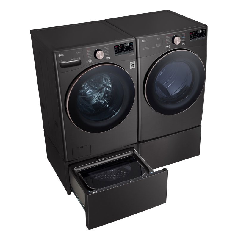 Black Steel 7.4 Cu. Ft. Smart Front Load Electric Dryer with TurboSteam
