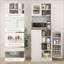 Armoire garde-manger 66,5 po avec support pour micro-ondes, 8 tablettes de porte, tablettes réglables, blanc | Panneau de particules revêtu de mélamine | Anti-basculement