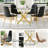 Round Glass Dining Table Set, 36" Clear Tempered Glass Tabletop With 4 Velvet Dining Chairs(Set Of 5)-1805813778