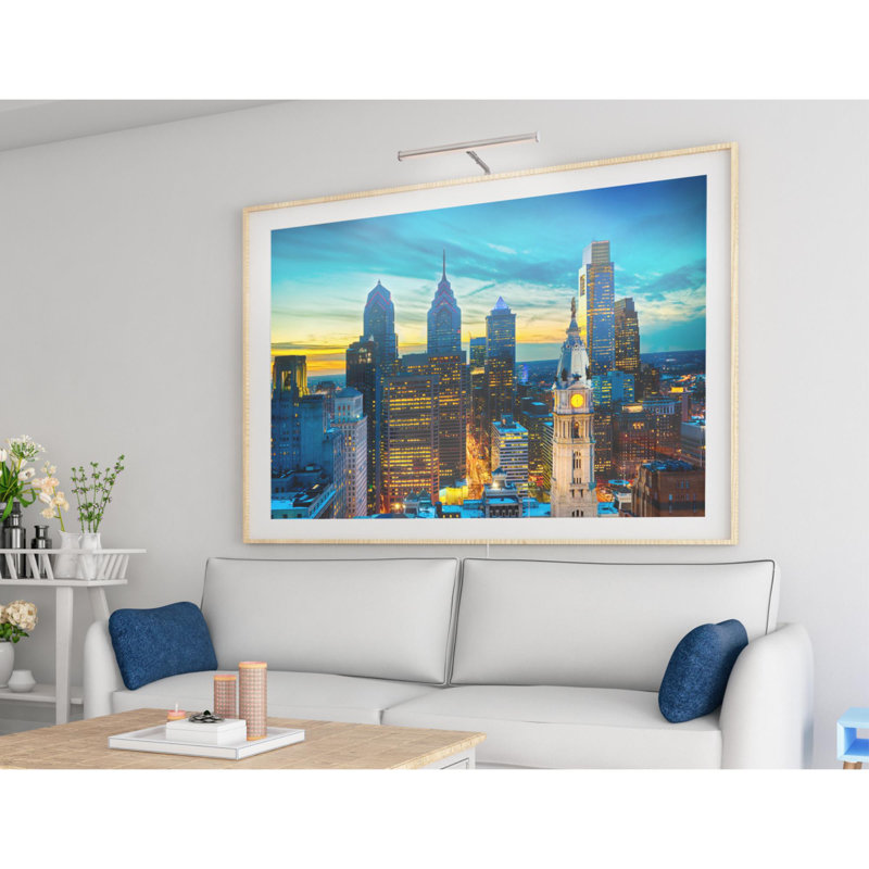 1 - Light Plug-In LED Wall Mounted Picture Light, Brushed Nickel, 3.50" H x 14.50" W x 8" D