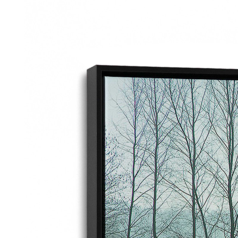«Misty Normandy Meadow» sur toile par Caroyl La Barge, Cadre flottant noir satiné, H 14 po x l 20 po x P 1,75 po